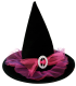 SOMBRERO BRUJA TUL ROSA