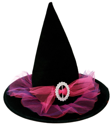 SOMBRERO BRUJA TUL ROSA