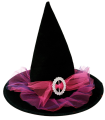 SOMBRERO BRUJA TUL ROSA