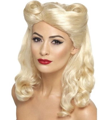 PELUCA PIN-UP RUBIA AÑOS 40