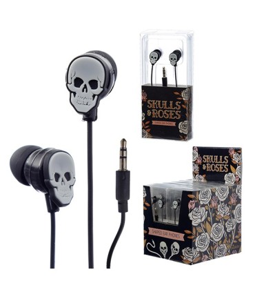 AURICULARES SKULL AND ROSES