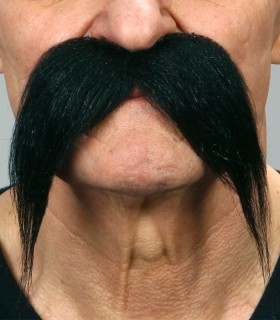 BIGOTE POBLADO LARGO NEGRO