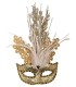 ANTIFAZ ORO GLITTER CON PLUMAS