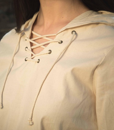 CAMISA MEDIEVAL MUJER C/CAPUCHA