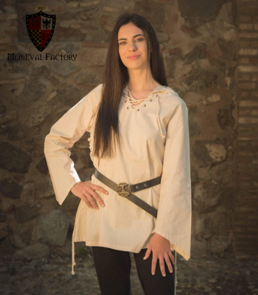 CAMISA MEDIEVAL MUJER C/CAPUCHA