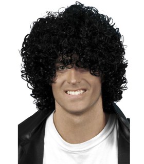 PELUCA AFRO LOOK MOJADO NEGRA RIZADA