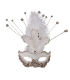 ANTIFAZ BLANCO LENTEJUELAS PLUMAS PURPURINA