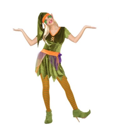 DISFRAZ DUENDE VERDE MUJER