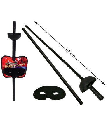FLORETE C/ FUNDA Y ANTIFAZ 67CM