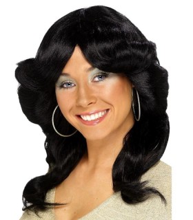 PELUCA 70´S NEGRA LARGA