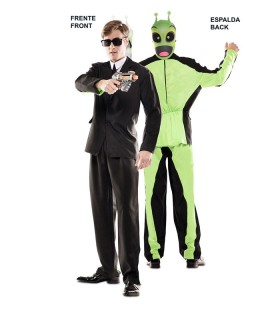 DISFRAZ DOBLE TRAJE NEGRO-ALIEN