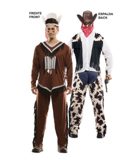 DISFRAZ DOBLE INDIO-VAQUERO