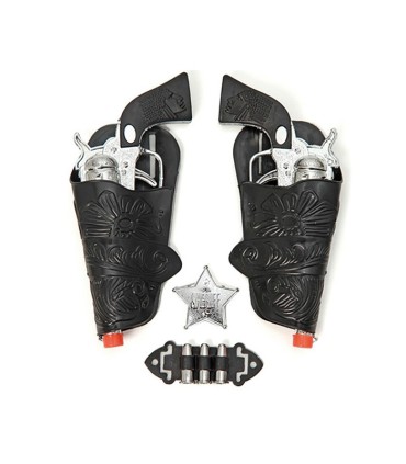 SET 2 PISTOLAS COWBOY PLATA 20X8CM