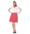FALDA AD ROJA 50S C/LUNARES
