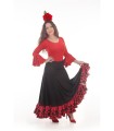 FALDA SEVILLANA BLC/NEG BAILE AD