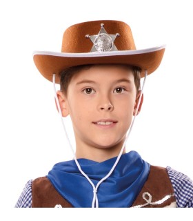 SOMBRERO VAQUERO MARRON INF