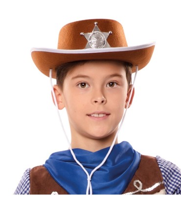 SOMBRERO VAQUERO MARRON INF