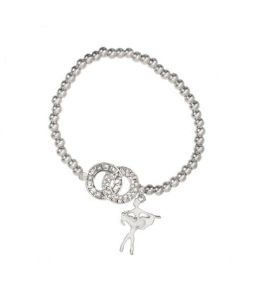 PULSERA ELAST C BALARINA STRASS