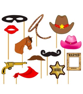 SET PHOTOCALL COWBOY 12 PCS