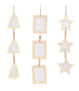 DECORACION NAVIDAD 10X5X47CM MADERA BLANCO