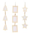 DECORACION NAVIDAD 10X5X47CM MADERA BLANCO
