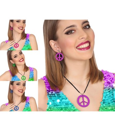 PENDIENTES Y COLLAR HIPPIE