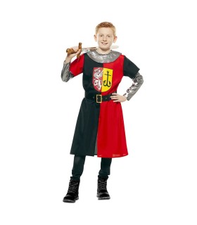 DISFRAZ CRUZADO MEDIEVAL ROJO Y NEGRO
