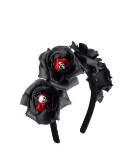DIADEMA ROSAS NEGRAS CALAVERITAS