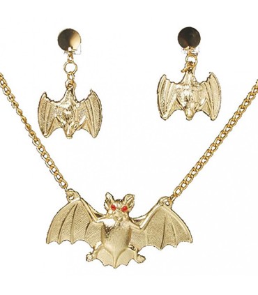 COLLAR Y PENDIENTES MURCIELAGO