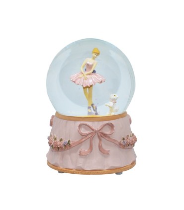 BOLA MUSICAL NO GIRATORIA BAILARINA ROSA