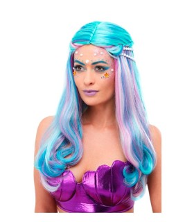 PELUCA SIRENA AZUL C PERLAS