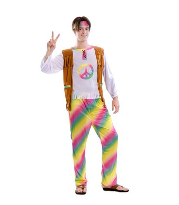 DISFRAZ HIPPIE ARCOIRIS ADULTO
