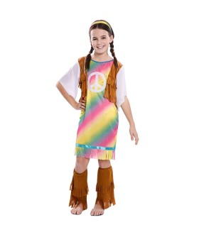 DISFRAZ HIPPIE ARCOIRIS INFANTIL