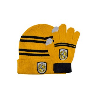 LOTE GUANTES TACTILES Y GORRO INF HUFFLEPUFF