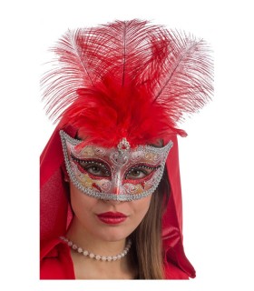 ANTIFAZ CON GLITTER, GEMAS Y PLUMAS