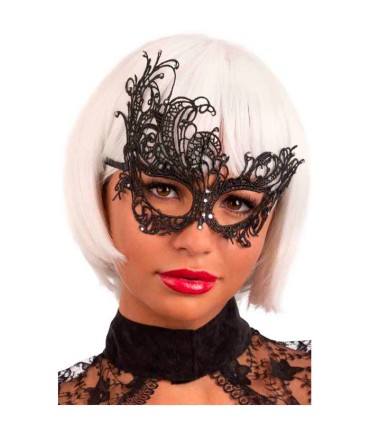 MASCARA TEJIDO MACRAME Y STRASS