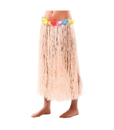 FALDA HAWAIANA C/FLORES 80CM