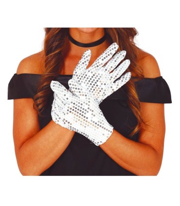 GUANTES LENTEJUELAS PLT 22CM