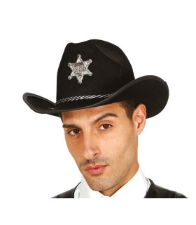 SOMBRERO SHERIFF FIELTRO NEGRO