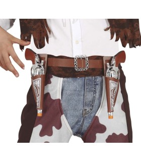DOS CARTUCHERAS CON PISTOLA COWBOY 20 CMS