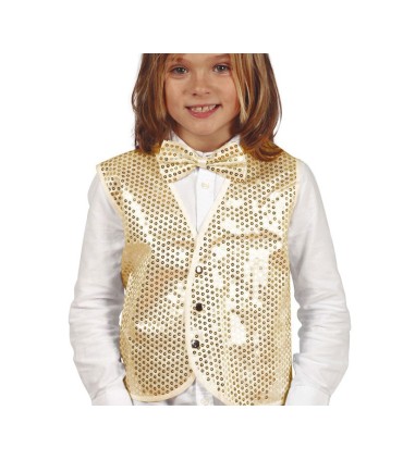 CHALECO LENTEJUELAS ORO INF
