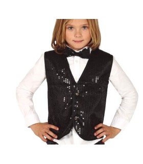 CHALECO LENTEJUELAS NEGRO INF