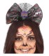 DIADEMA LAZO CALAVERA Y ROSA NEGRA
