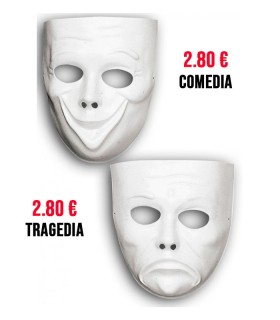 MASCARA ROSTRO BLANCO COMEDIA Y TRAGEDIA