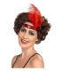 DIADEMA CON PLUMA ROJO