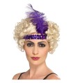 DIADEMA CON PLUMA PURPURA