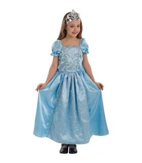 DISFRAZ PRINCESA AZUL CON ADORNOS