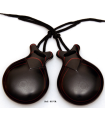 CASTAÑUELAS FIBRA NEGRA VETEADA ROJA