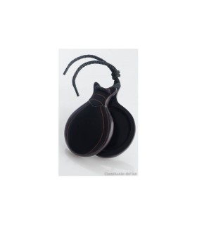 CASTAÑUELAS FIBRA NEGRA VETEADA ROJA
