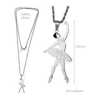 COLLAR CON COLGANTE DE BAILARINA DE ACERO